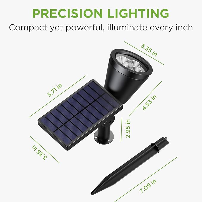 InnoGear Solar Lights Outdoor Waterproof Solar Garden Light for Outside Yard Landscape Lighting Pathway Spot Lights Spotlight Wall Light Auto On/Off, Pack of 4 (Warm White)