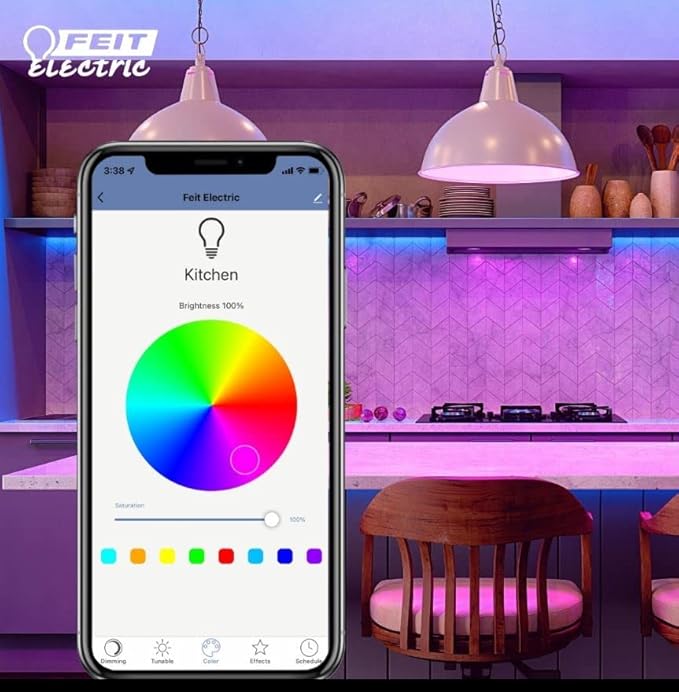Feit Electric 50-Watt Equivalent MR16 Alexa Google Siri Smart RGBW LED Light Bulb White