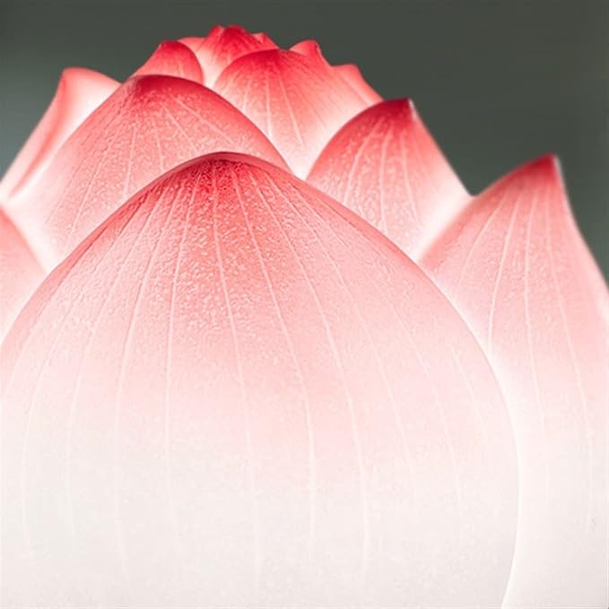 Indoor Retro Zen Wall Lamp Study Bedroom Background Lotus Decorative Bedside Decor(Pink)