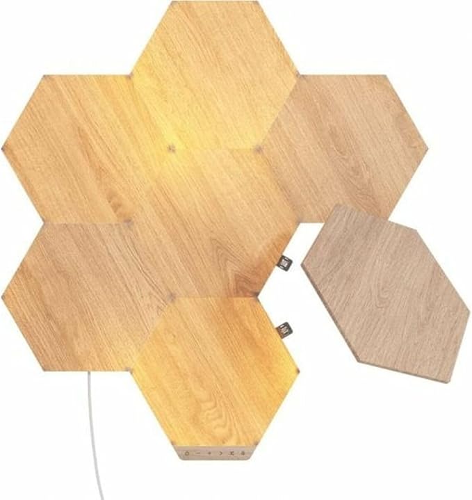 nanoleaf NL527005HB7P Elements Wood Look Smarter Kit (7 Panels)