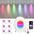 Wi-Fi & Retrofit Led Recessed Lighting 6 inch,Color Changing Recessed Lights,Led Can Light Multi Color,9W 750LM Smart Downlight,Compatible with Alexa/Google,IC Rated & ETL Certified,6 Pack