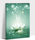 Zen White Lotus Flower Canvas Wall Art, Lotus Floral Pictures Wall Print, Spiritual Water Lily Canvas Prints, Lotus Bloom on Water Poster, Zen Meditation Spiritual Artwork for Yoga Spa Room 18x24 inch