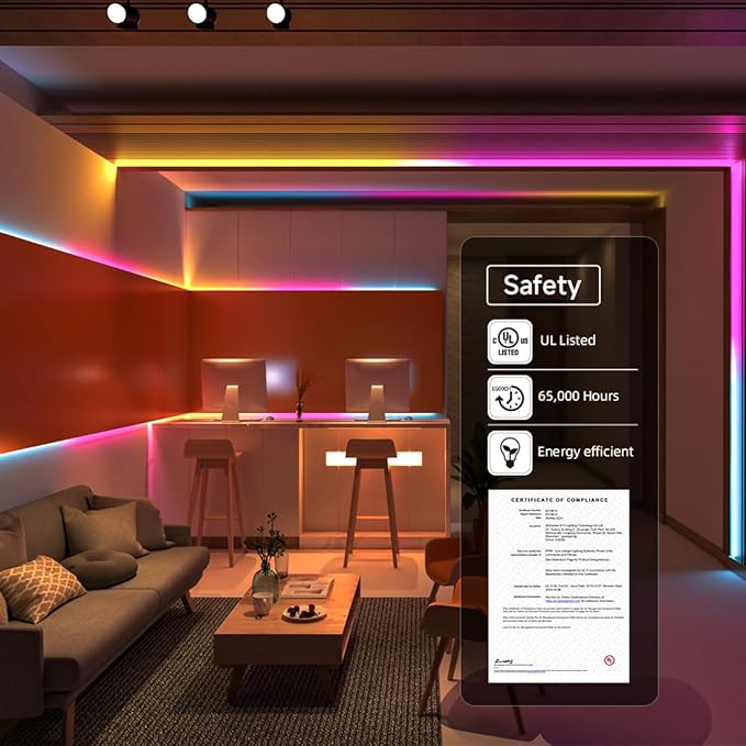 BTF-LIGHTING WS2812B ECO RGB LED Strip,UL Listed,Individually Addressable,3.28FT 60LED/m 60Pixel DC5V 5050SMD,Alloy Wire Flexible 3M Tape for DIY Chasing Color Project IP65(No Adapter or Controller)