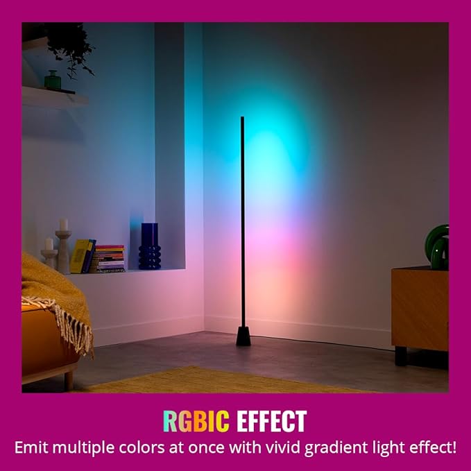 WiZ Connected Gradient Floor Light, Multi-Color LED Light Strip, Sleek Design and Easy Setup, RGBIC LED Strip Lights, Floor Lamp Connects to Wi-Fi, Voice/App Control