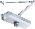 Automatic Door Closer, Self Closing, Adjustable Grade 3 Spring Hydraulic, UL 3 Hour Fire Rated, Medium Duty, Half Million Cycles, Residential and Light Commercial Use, Silver Aluminum