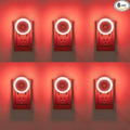 KINUR 6 Pack Red LED Plug into Wall with Dusk to Dawn sensors Plug in Night Lights for Kids Room, Bedroom, Bathroom, Stair Lights, Hallway Light