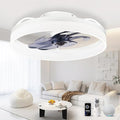 Smart Ceiling Fan with Lights and Alexa Assistant/APP/Remote Control Low Profile Fan with 6 Speeds, 15° Tilt Manal Adjustment, Stepless Color Temperature Change for Home, Office White