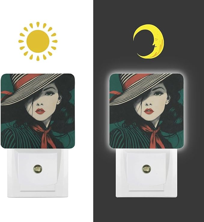 Plug in Night Light with LED & Smart Light Sensor, Stripe Concerto Auto-On/Off Night Lights Plug Into Wall for Bedroom, Bathroom, Hallway, Stairway