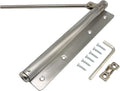 Automatic Door Closer, 150° Opening Angle Spring Self Closing Hinges Stainless Steel Soft Close Auto, Adjustable Catch Speed Latches for Commercial and Residential, Silver