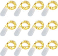 LIIDA LED Fairy String Lights, 12-Pack 20 Micro Lights On Silver Copper Wire (Batteries Include) for DIY Wedding Centerpiece, Mason Jar Craft, Christmas Tree, Garlands, Party Decoration (Warm White)