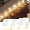 6 Pack Motion Sensor Stair Lights for Indoor, Battery-Operated LED Night Light, 40 Lumen 3000K, Cordless Closet Light, Safe Lights for Stairs, Hallway, Bathroom, Bedroom,Kitchen, Cabinet