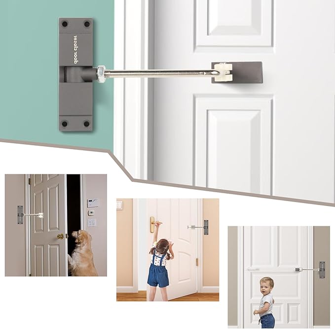 Automatic Door Closer - Zinc Alloy Safety Spring Door Closer, Adjustable Spring Tension, 150 lb Capacity, Silent Operation, Easy to Install