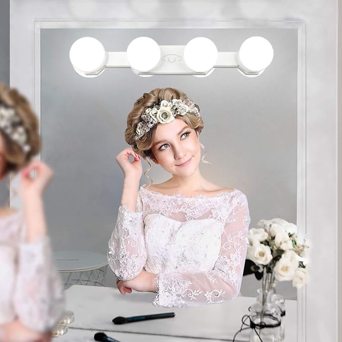 Portable Makeup Light,Cordless Led Vanity Mirror Lights with Brightness Color Temperature Adjustable for Vanity Table Bathroom Dressing Room