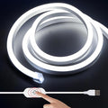 3.28FT White Neon Light Strip, 5V USB White Led Strip Lights with Touch Controller, Flexible Neon Rope Light for Bedroom, Party, Home Decor, Poster Lights