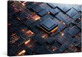 CPU Concept Wall Art Central Computer Processors CPU AI Wall Painting Canvas Wall Art for Living Room Contemporary Modern Home Decor Office Posters Framed Wall Art 20x28 INCH