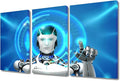 Robot Wall Decorations for Living Room AI Intelligence Posters & Prints AI Wall Art Modern Wall Decor AI Artwork Giclee Gallery-Wrapped Framed Ready to Hang, 36" Wx24 H