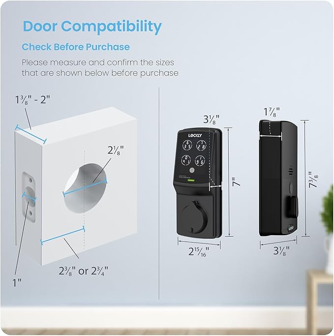 Lockly Secure Pro Wi-Fi Smart Door Lock, Keyless Entry with PIN Genie® Digital Keypad, 3D Biometric Fingerprint Sensor Front Door Lock Deadbolt, Voice Control & Auto Lock - Left Fingerprint Edition