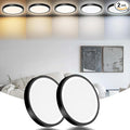 LED Flush Mount Ceiling Light Fixture, 24W 12Inch 2880LM Low Profile Black Ceiling Light for Bedroom, Living Room, Dining Room, Pack of 2