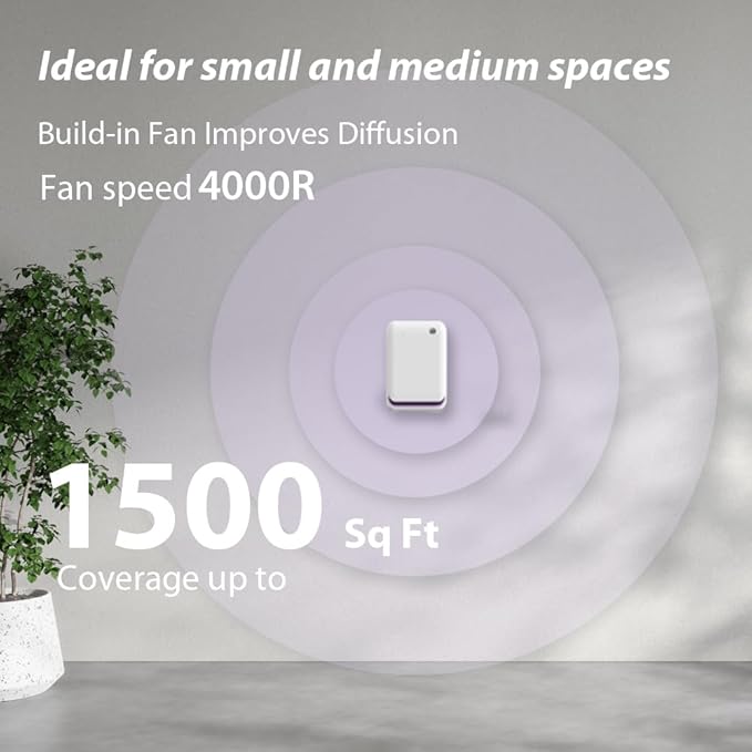Smart Scent Air Machine for Home, 1500 Sq. Ft Coverage Waterless Oil Diffuser with Cold Air Tech/Bluetooth, Hotel Collection Diffuser for Large Room, Hotel, Spa, Office, Wall-Mount & Desktop