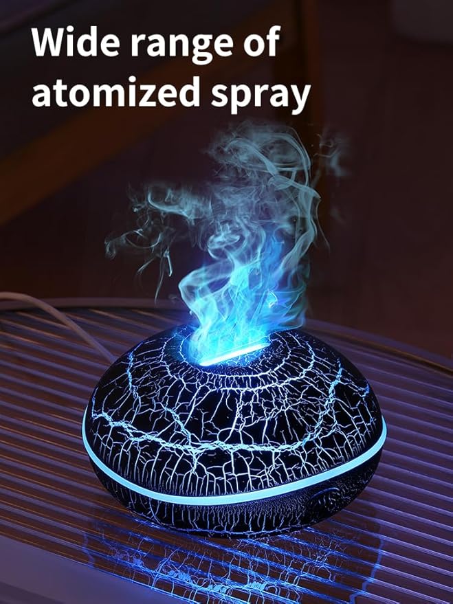 Essential Oil Diffusers Ultrasonic UFO Aromatherapy Diffuser, Ultrasonic Diffuser, Cool Mist Humidifier, 7 Colors LED Lights Changing for Home, Office, Spa 200ml (Crack)