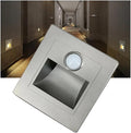 3W Motion Sensor Stair Lights 3000K Recessed LED Step Light Indoor Stair Step Wall Lamp Staircase Bedroom Decoration 1Pcs Silver