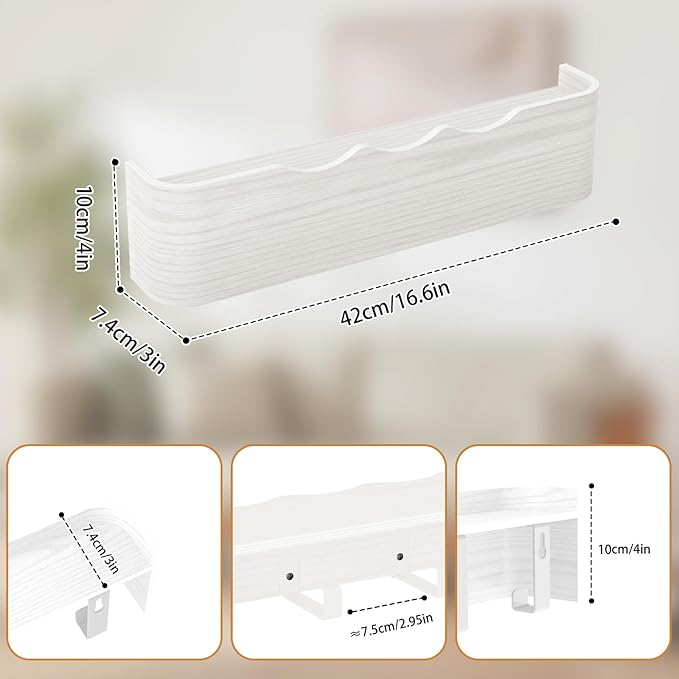 Coat Rack Wall Mount Entryway Organizer Modern Key Holder Wall Mount with Wooden Shelf Entryway Hooks for Bedroom Kitchen Hallway Bathroom for Hanging Coats Hats Dog Leashes Bags Towels
