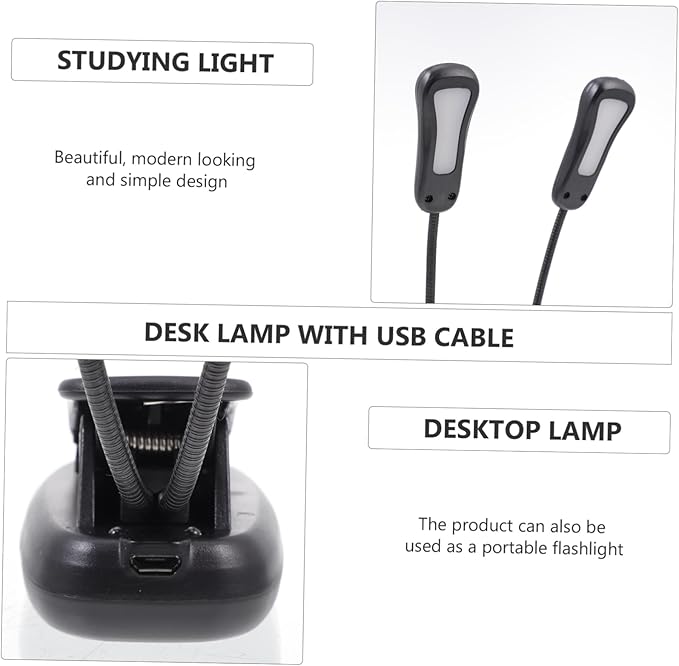 Operitacx LED Desk Lamp Eye Protection 10 Brightness Levels Adjustable Task Light for Reading and Studying USB Charging Suitable for Bedroom and Office