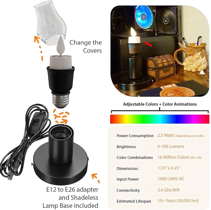 Smart Flameless Candle (Black Lamp)