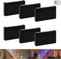 Wall Lights for Stairway Indoor Outdoor, 100V-277V Wired LED Recessed Stair Lights for Outlet Box, 2.5W Dimmable RGB Color Changing Lights for Christmas Halloween, IP65, ETL, Black, 6Pack