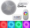 Continuous 55FT/Roll 12V 60LEDs/M RGB SMD 5050 LED Strip Light Flexible Waterproof IP65 Indoor/Outdoor with RF Remote & Controller and Power Supply