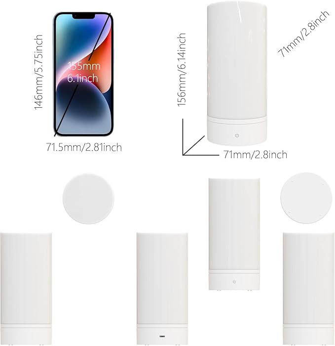 Colorful Life Rechargeable Night Light for Kids & Adults – Touch Sensor Bedside Lamp, Soft RGB & White Light, USB Charging, Dimmable Ambient Light for Bedroom, Hallway (White+Colorful, USB Charging)