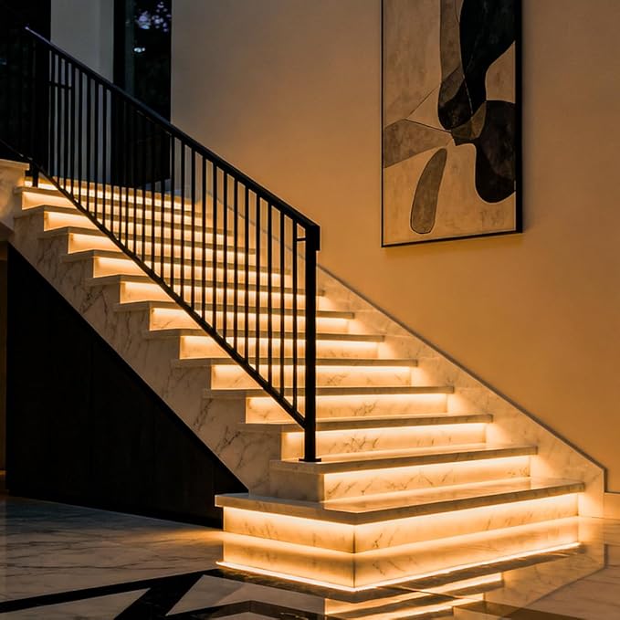 BTF-LIGHTING FCOB COB 3mm Width UL Listed Super Narrow Flexible Uniform LED Strip Light 16.4FT DC24V 2700K CRI 90+ Dimmable LED Ribbon for Kitchen Home Indoor Decor(No Adapter or Controller)