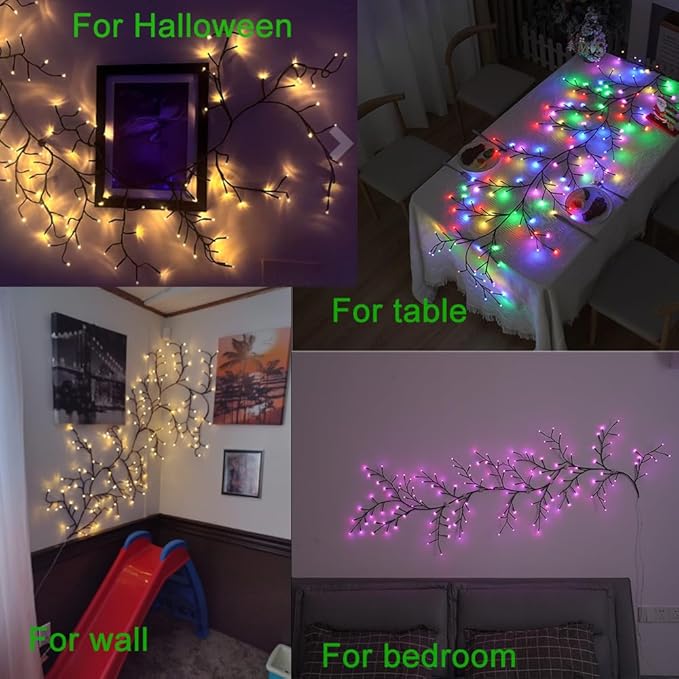 Christmas Enchanted Vines for Home Decor, Color Changing Swags Decorations Room Decor, 144 LED Willow Vine Lights Artificial Plants Tree Lights for Walls Bedroom Living Room Decor Aesthetic