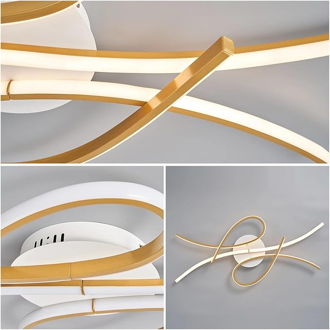 Smart Home Led Pendent Light Living Room Bedroom Study Room Hanging Light Black/Gold Art Decoration Chandelier,Modern