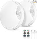 2 Pack 10000mAh Rechargeable Motion Sensor Ceiling Light with Remote, Battery Operated Closet Light No Wiring, Magnetic Wireless LED Ceiling Lights, 3 Color Overhead Lamp for Shower Pantry Hallway