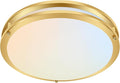 hykolity 16 inch Dimmable LED Flush Mount Ceiling Light Fixture, Gold, 36W, 2200LM, 2.7/3/3.5/4K/5K Adjustbale, 120°Light Angle, CRI80, Ceiling Lamp for Bedroom, Kitchen, Office, ETL Listed