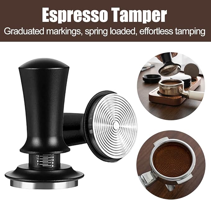 7 PCS Espresso Accessories Kit, Espresso Tamping Station, Coffee Tamper, Coffee Distributor, WDT Tool, Puck Screen, Dosing Funnel, Cleaning Brush, Barista Tools Set (53mm)