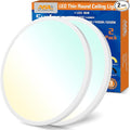Allsmartlife Led Flush Mount Ceiling Light 2 Pack, 15.8 inch 32W 4320lm Dimmable Led Ceiling Light, 3000K/4000K/6500K, Round Led Light Fixture for Laundry Room, Hallway
