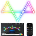 Smart WiFi RGB LED Wall Light Lines 16M+ Color LED Dimmable Music Sync Gaming Room, Bedroom, Led Home Wall Decor Light Bars Kit Compatible with Alexa and Google Assistant (9 LED Light Lines)