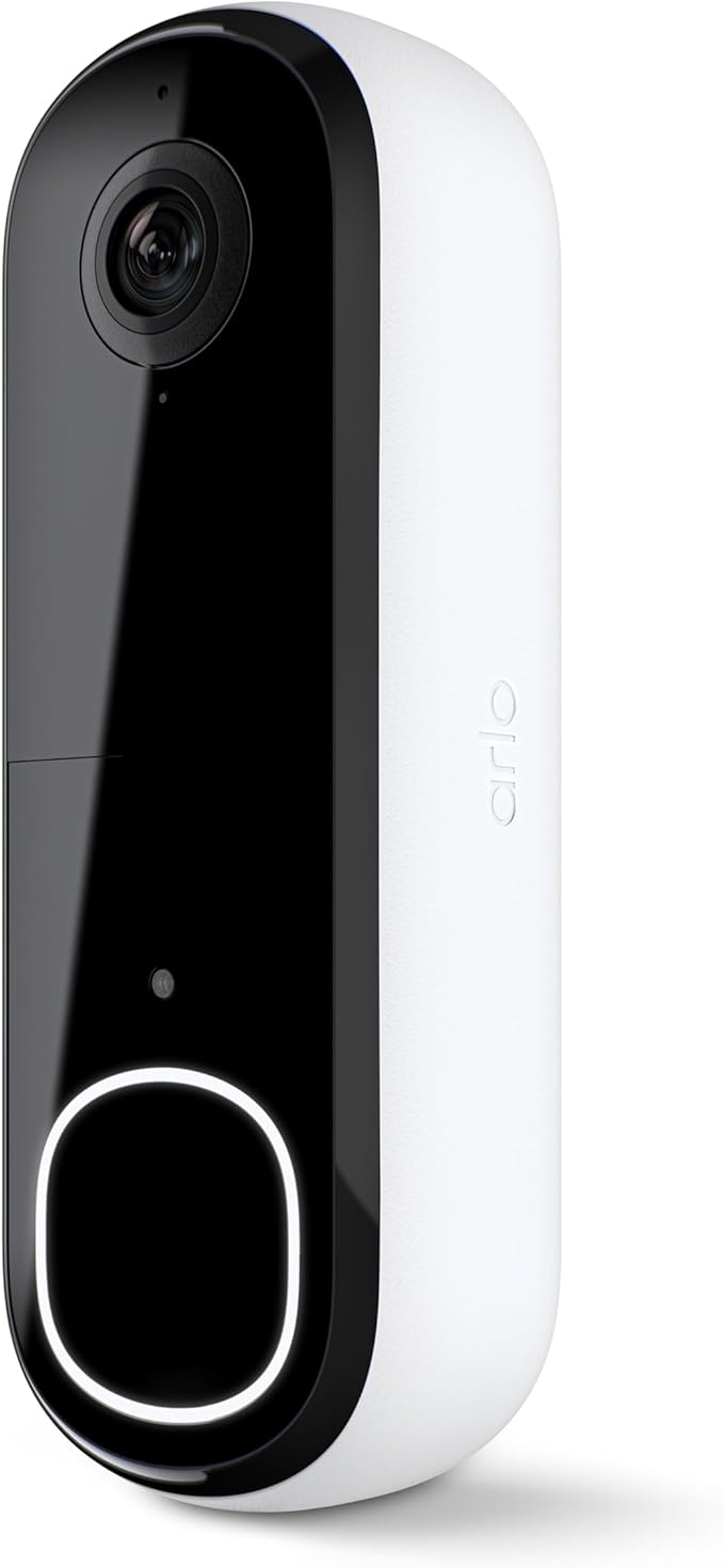 Arlo Video Doorbell HD | 2nd Gen | Wireless/Wired Option, 2-Way Audio, Night Vision, Head to Toe Video View, Integrated Siren | Live Stream | Real Time Notifications |180 Deg Wide View, White