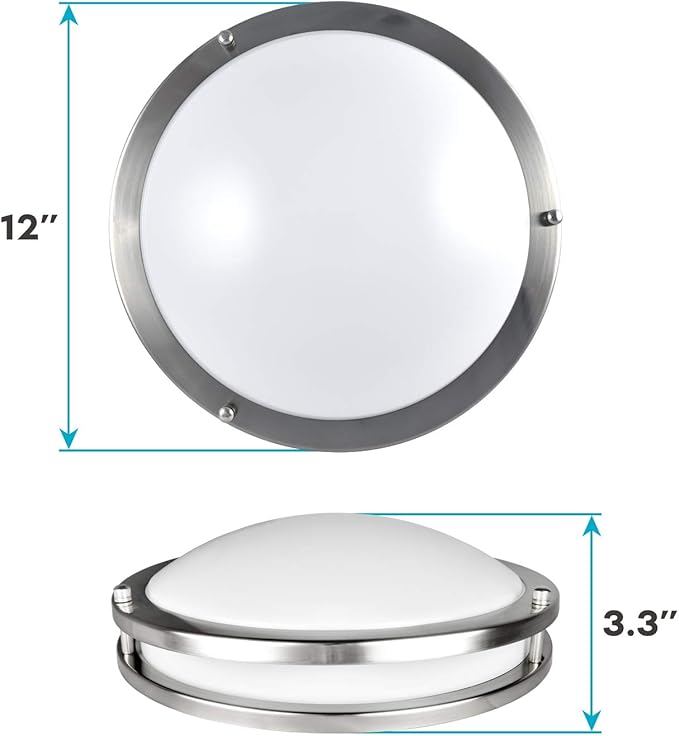 LUXRITE 12 Inch LED Flush Mount Ceiling Light, CCT Color Temperature Selectable 2700K | 3000K | 3500K | 4000K | 5000K, Dimmable Ceiling Light Fixture, 14W, 1120 Lumens, Energy Star, ETL Listed