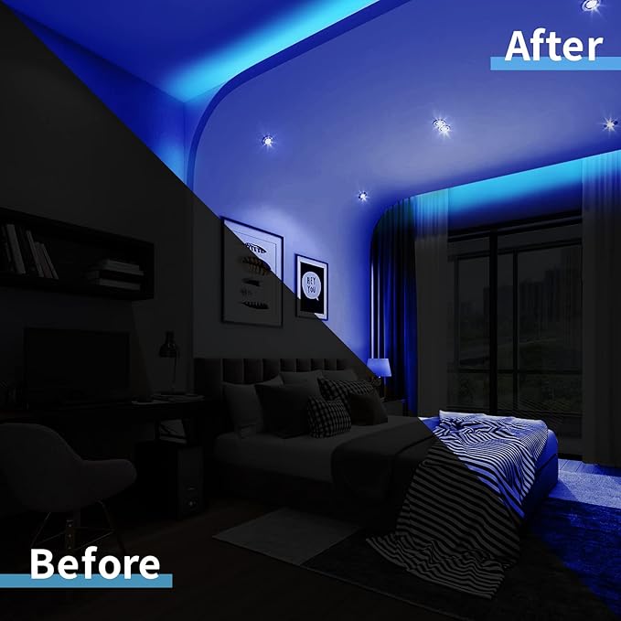 LED Neon Lights Flexible Blue 16.4FT/5M 12V DC Waterproof Flexible LED NEON Light for Indoors Outdoors Decorm [ No Power Adapter]