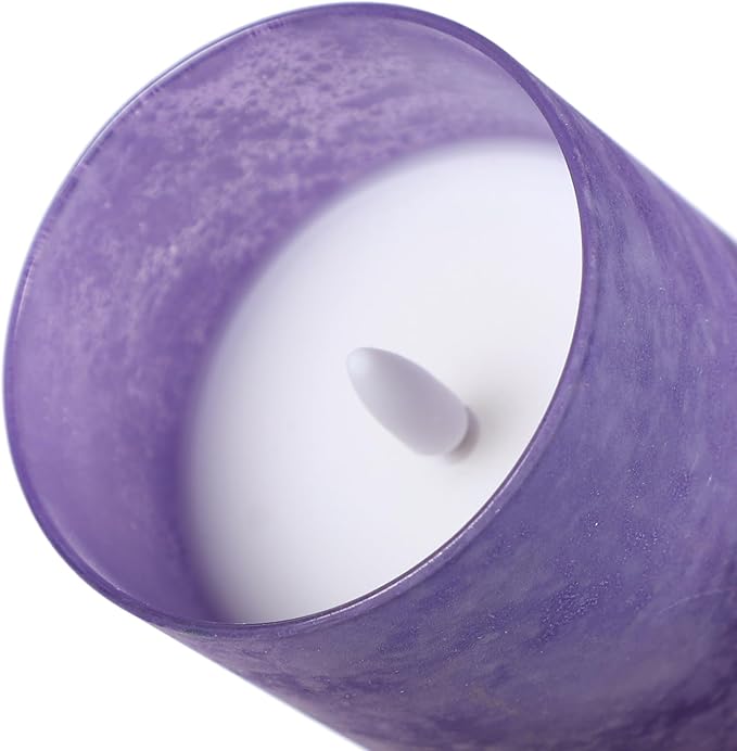 Mingfuxin Purple Flameless Candle with Remote, Battery Operated Led Candles with Timer for Home Fireplace Halloween Decorations