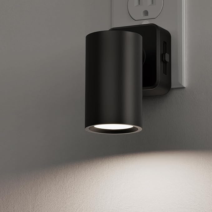 Briignite Night Lights Plug into Wall, 320° Rotating Night Light Plug in, Dusk to Dawn Sensor Dimmable Nightlight, Daylight White, 1W Led Night Light for Bedroom, Spot Light, Kids Room, Stair