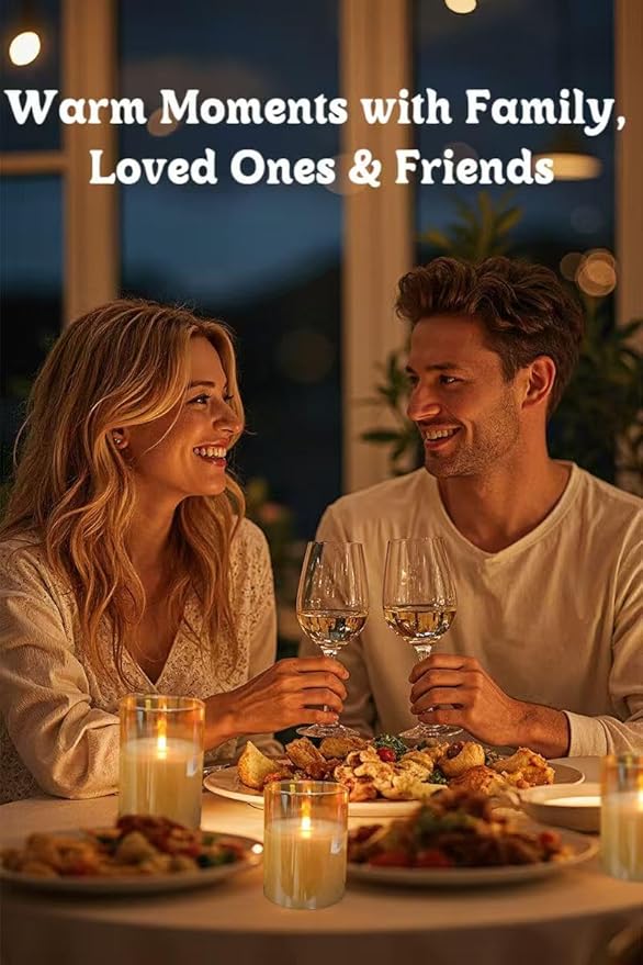 200 Hours Rechargeable Flickering Flameless Candles, Rechargeable Battery LED Glass Pillar Candle with Remote and Timer, Real Wax Warm Color for Home Living Room Decor, Ideal Gift for Women