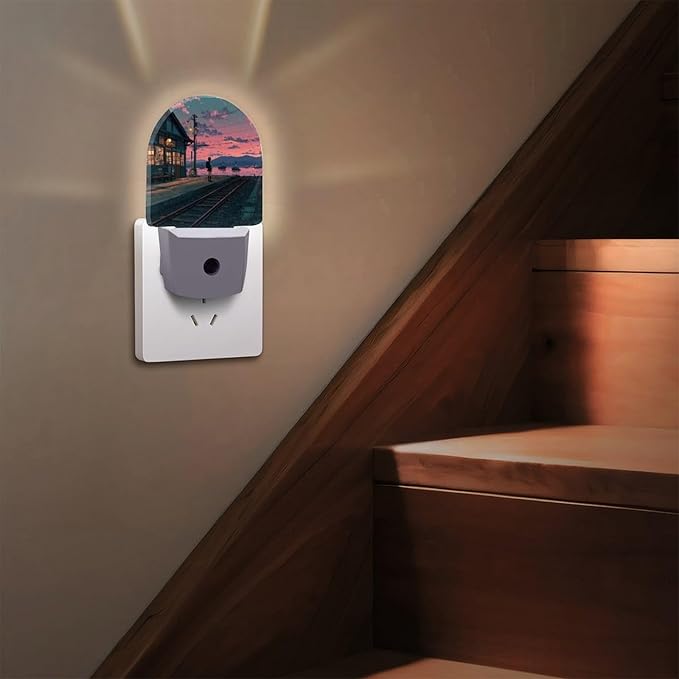 Plug in Night Light with LED & Smart Light Sensor, Track Auto-On/Off Night Lights Plug Into Wall for Bedroom, Bathroom, Hallway, Stairway