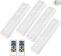 BIGMONAT Under Cabinet Lighting Wireless, Battery Operated Lights with Remote, 3000K Warm White Dimmable Push Light,80 Lumen Stick-On LED Lighting Bar for Shelf, Kitchen, Hallway, Pantry 4Pack