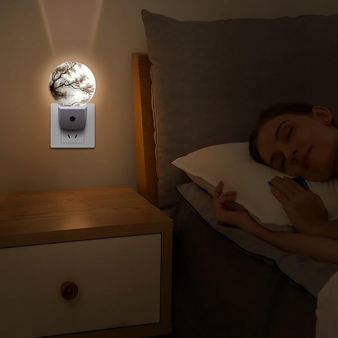 Night Lights Plug Into Wall, Misty Wash LED Smart Light Sensor Night Light Auto Dusk to Dawn for Hallway, Bedroom, Bathroom, Stairway