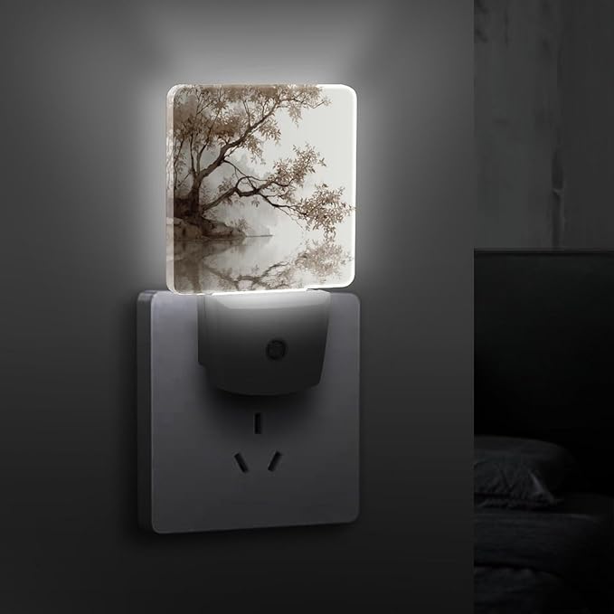 Night Lights Plug Into Wall, Misty Wash LED Smart Light Sensor Night Light Auto Dusk to Dawn for Hallway, Bedroom, Bathroom, Stairway