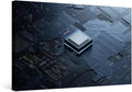 Central Computer Processors CPU Wall Painting for Living Room Technology Digital Wall Art Canvas Prints Wall Decor CPU Concept Wall Art for Office Bedroom Framed 16X24 INCH